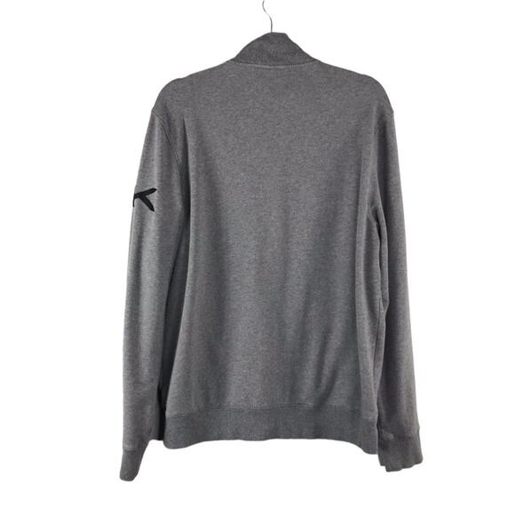 MICHAEL KORS Cardigan Men L Knit Gray Embroidered Logo Full Zip Stylish Y2K 20's - Picture 4 of 10